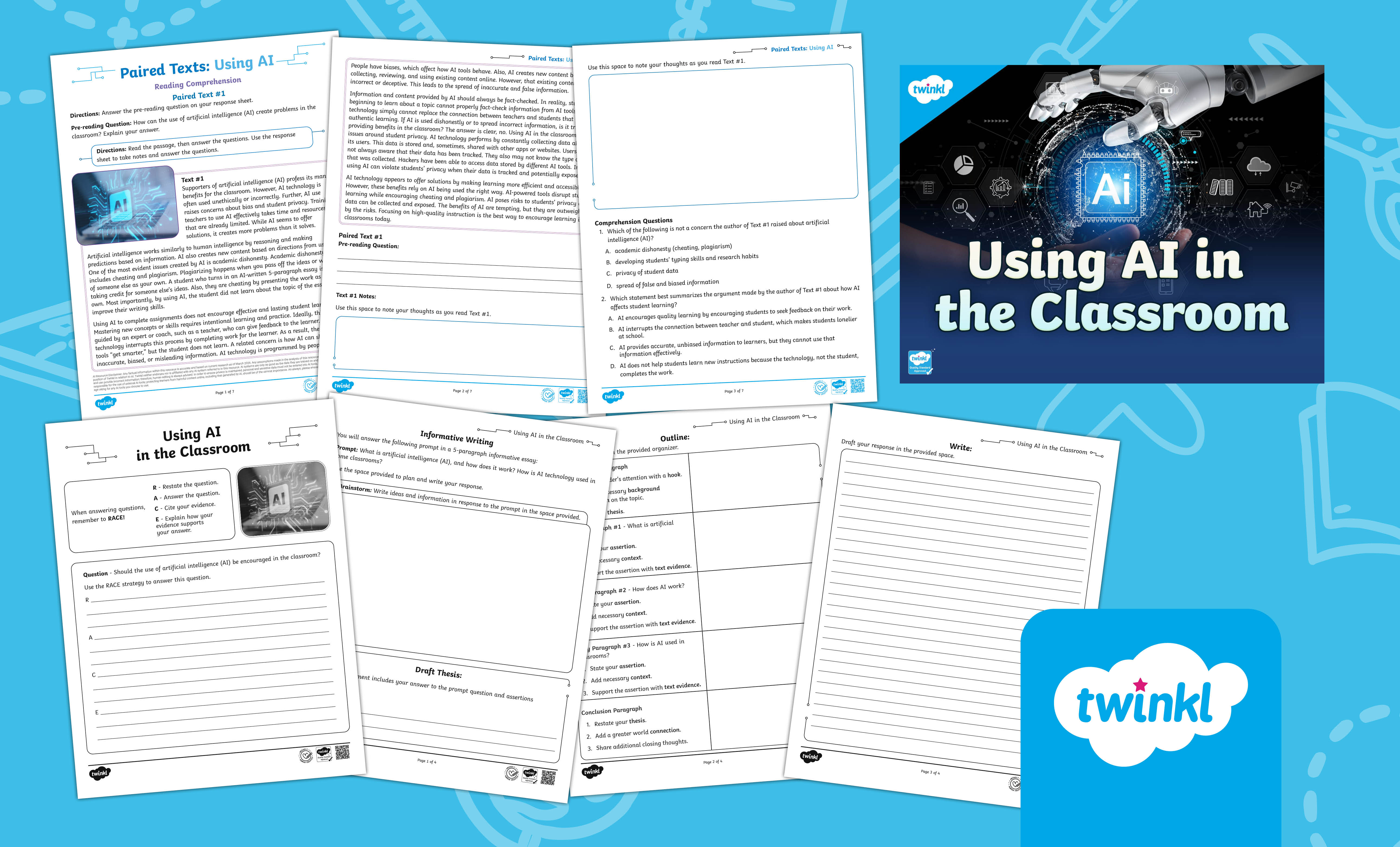 Using AI in the Classroom: Middle School ELA Bundle (Grades 6–8)